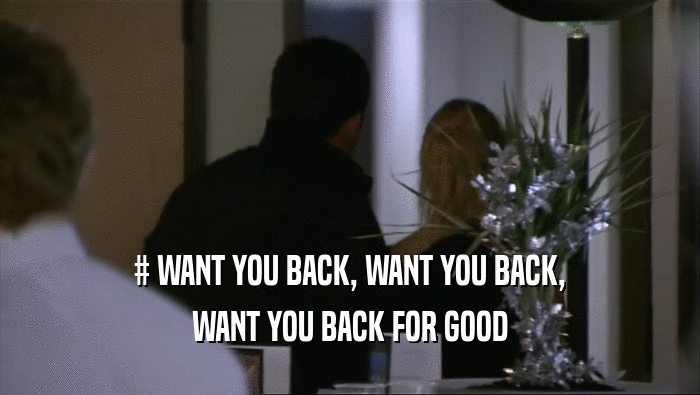 # WANT YOU BACK, WANT YOU BACK,
 WANT YOU BACK FOR GOOD
 
