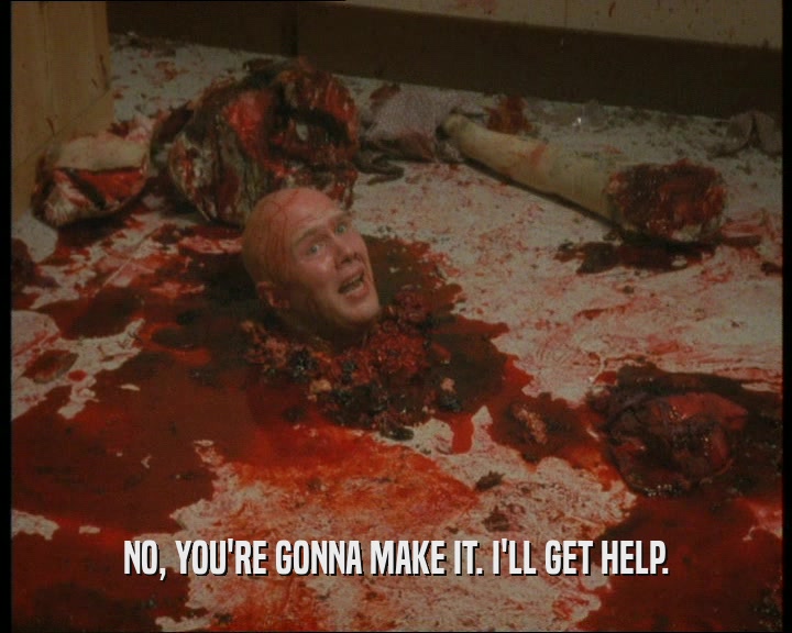NO, YOU'RE GONNA MAKE IT. I'LL GET HELP.  