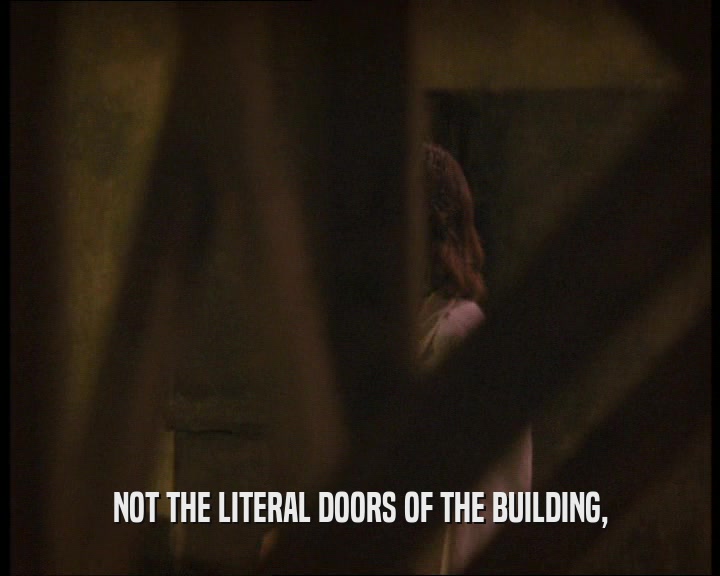NOT THE LITERAL DOORS OF THE BUILDING,
  