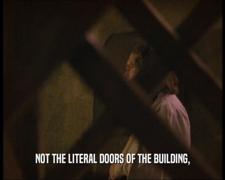 NOT THE LITERAL DOORS OF THE BUILDING,
  
