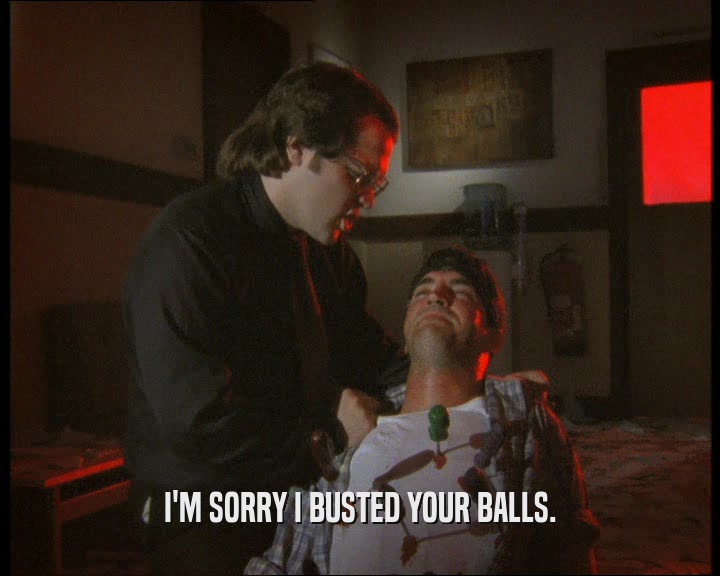 I'M SORRY I BUSTED YOUR BALLS.
  