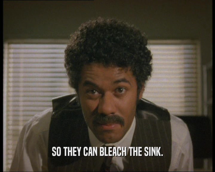 SO THEY CAN BLEACH THE SINK.  