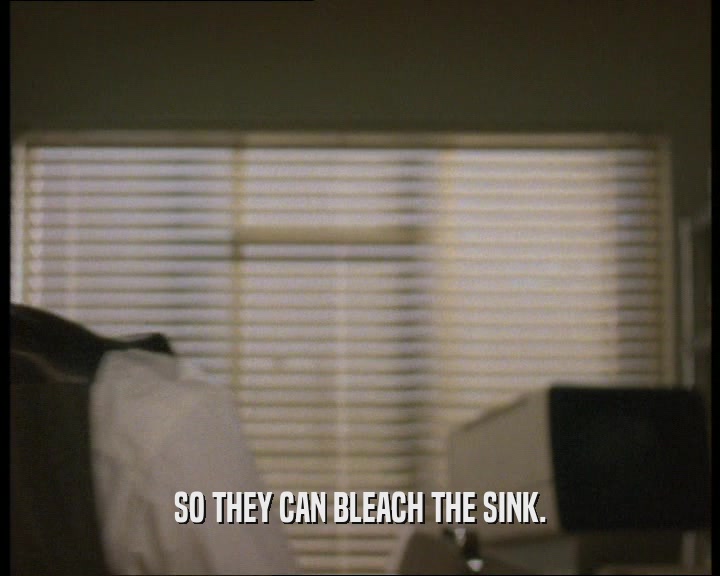 SO THEY CAN BLEACH THE SINK.  