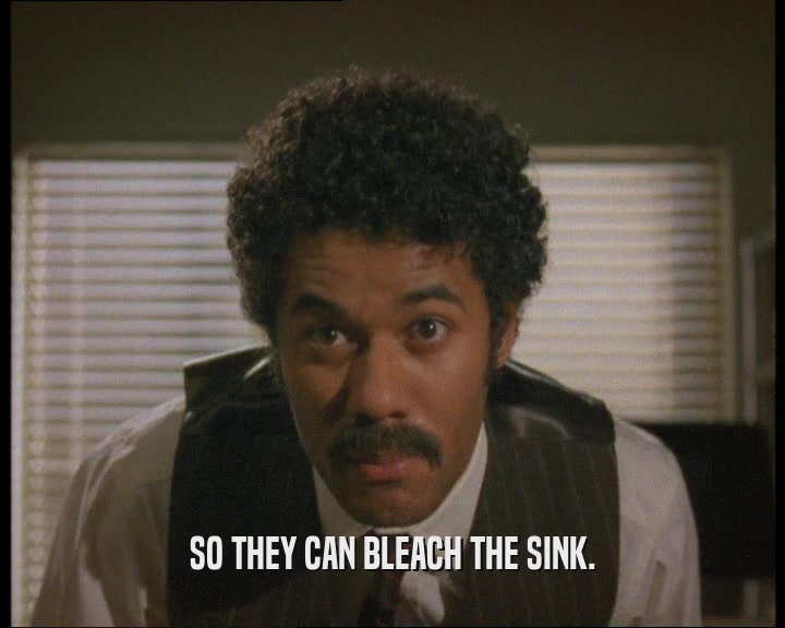 SO THEY CAN BLEACH THE SINK.  
