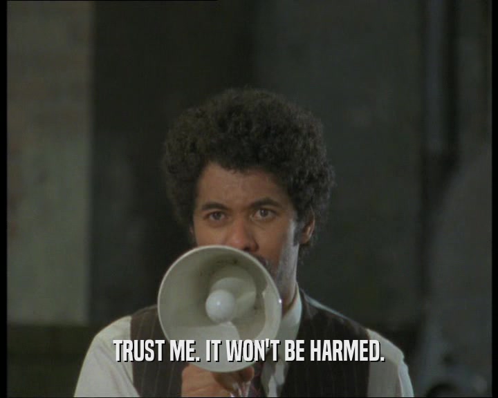 TRUST ME. IT WON'T BE HARMED.  