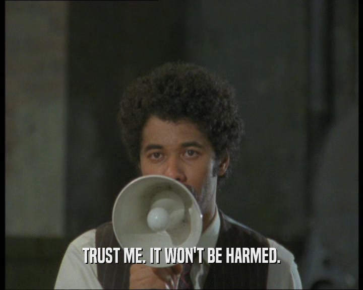 TRUST ME. IT WON'T BE HARMED.  