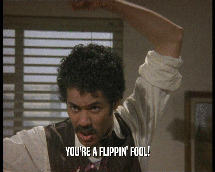 YOU'RE A FLIPPIN' FOOL!
  