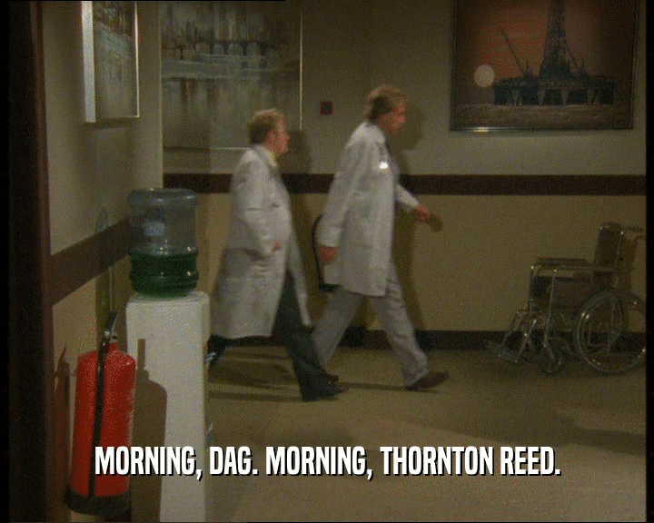 MORNING, DAG. MORNING, THORNTON REED.
  
