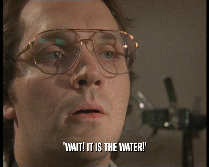 'WAIT! IT IS THE WATER!'
  