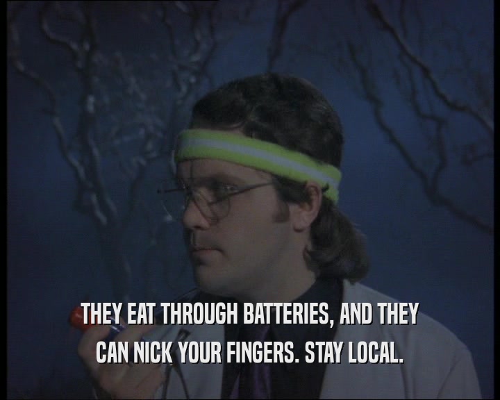 THEY EAT THROUGH BATTERIES, AND THEY
 CAN NICK YOUR FINGERS. STAY LOCAL.
 
