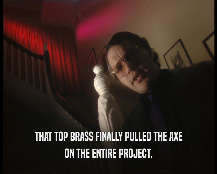 THAT TOP BRASS FINALLY PULLED THE AXE ON THE ENTIRE PROJECT. 