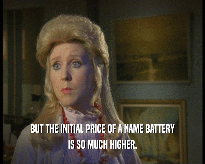 BUT THE INITIAL PRICE OF A NAME BATTERY
 IS SO MUCH HIGHER.
 