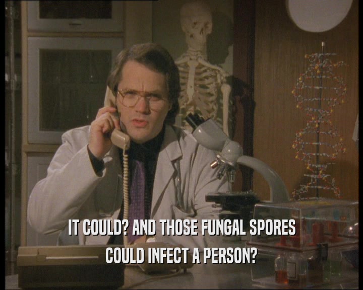 IT COULD? AND THOSE FUNGAL SPORES COULD INFECT A PERSON? 