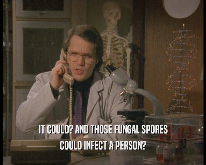 IT COULD? AND THOSE FUNGAL SPORES COULD INFECT A PERSON? 