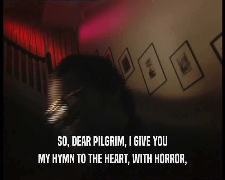 SO, DEAR PILGRIM, I GIVE YOU MY HYMN TO THE HEART, WITH HORROR, 