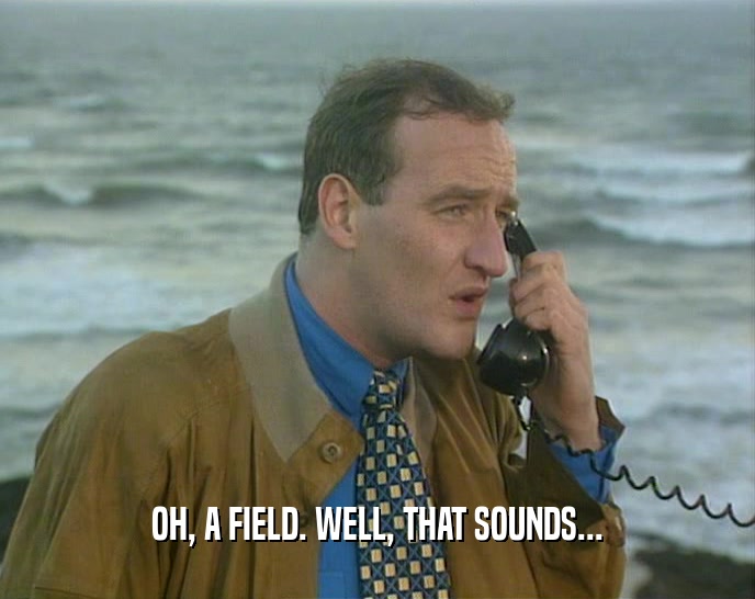 OH, A FIELD. WELL, THAT SOUNDS...  
