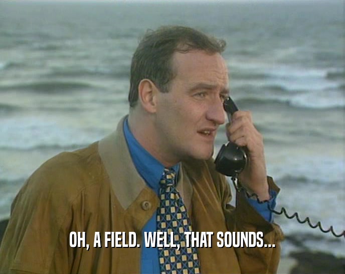 OH, A FIELD. WELL, THAT SOUNDS...  