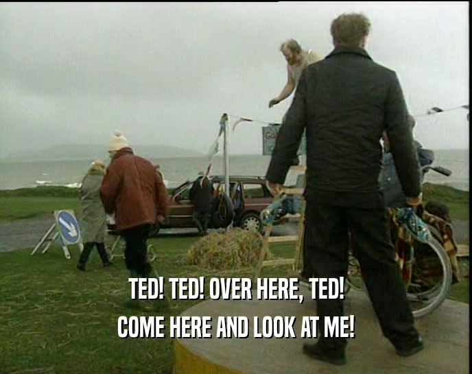 TED! TED! OVER HERE, TED!
 COME HERE AND LOOK AT ME!
 