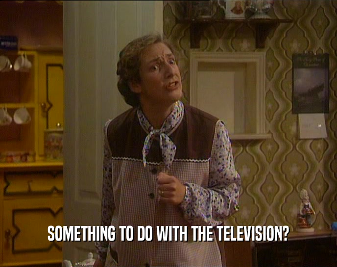 SOMETHING TO DO WITH THE TELEVISION?  