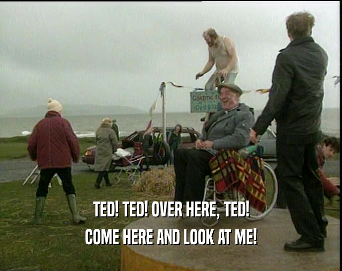 TED! TED! OVER HERE, TED!
 COME HERE AND LOOK AT ME!
 