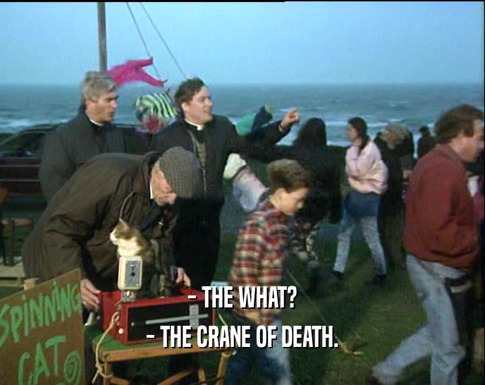 - THE WHAT?
 - THE CRANE OF DEATH.
 