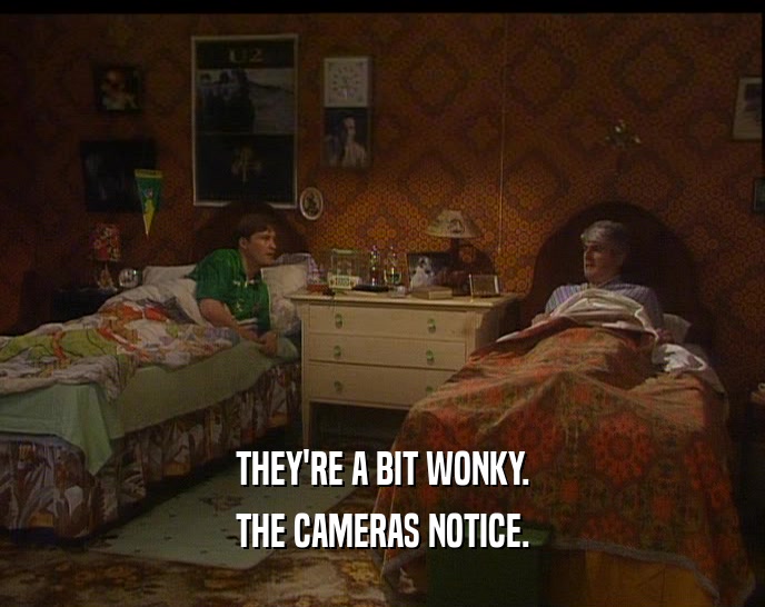 THEY'RE A BIT WONKY. THE CAMERAS NOTICE. 