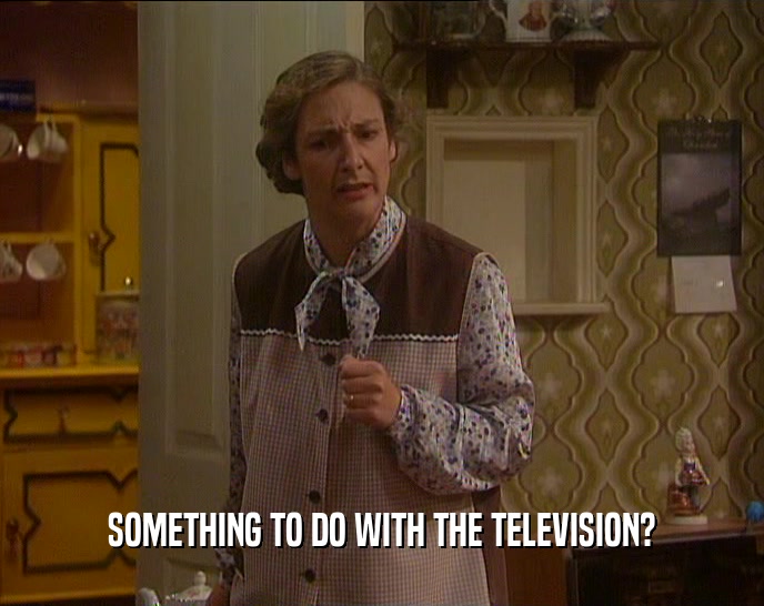 SOMETHING TO DO WITH THE TELEVISION?  