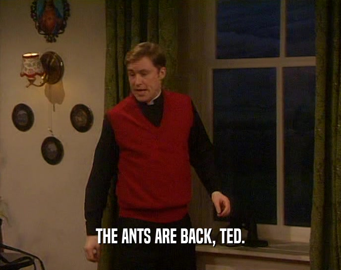 THE ANTS ARE BACK, TED.  
