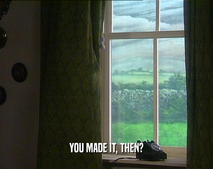 YOU MADE IT, THEN?  