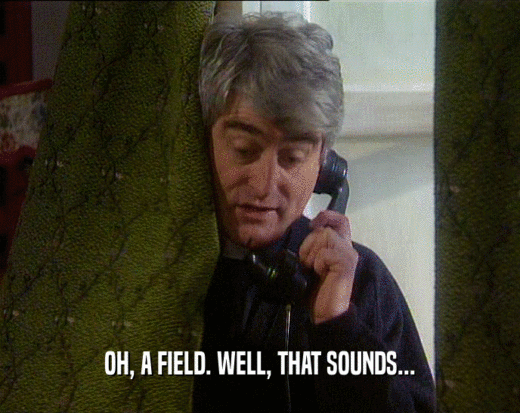 OH, A FIELD. WELL, THAT SOUNDS...  