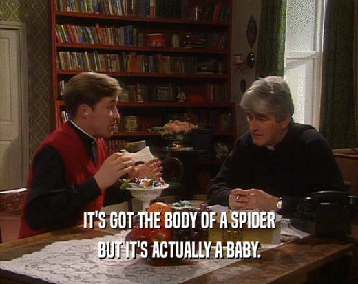 IT'S GOT THE BODY OF A SPIDER
 BUT IT'S ACTUALLY A BABY.
 