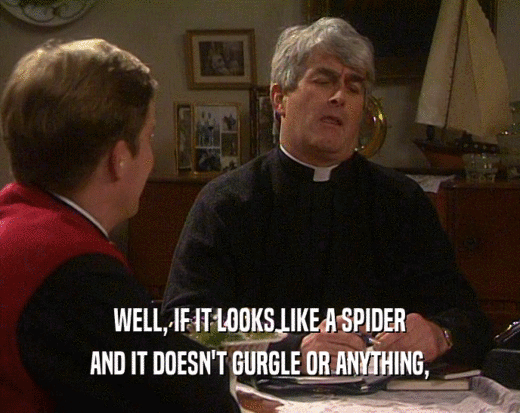 WELL, IF IT LOOKS LIKE A SPIDER
 AND IT DOESN'T GURGLE OR ANYTHING,
 