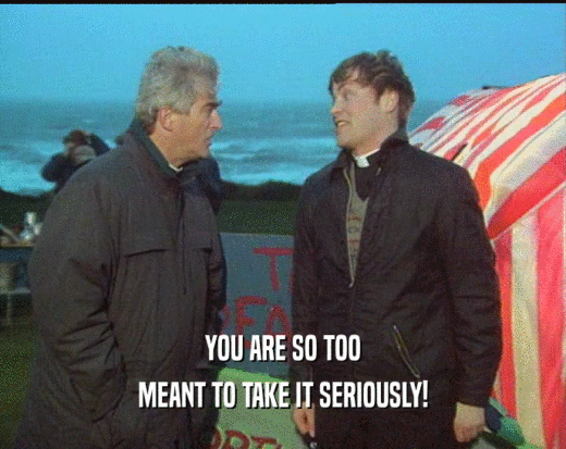 YOU ARE SO TOO MEANT TO TAKE IT SERIOUSLY! 