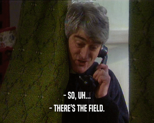 - SO, UH... - THERE'S THE FIELD. 