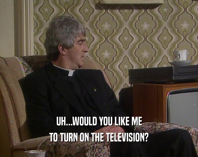 UH...WOULD YOU LIKE ME TO TURN ON THE TELEVISION? 