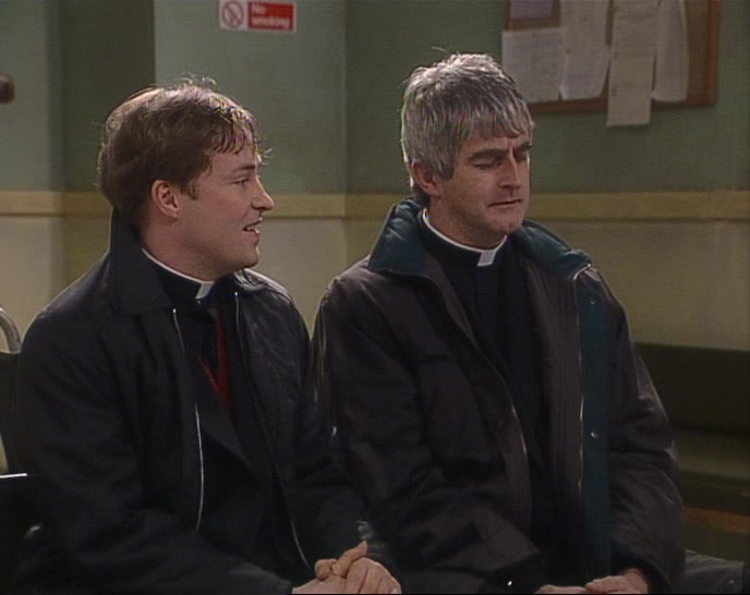 UNDER THE KNIFE, DOUGAL. UNDER THE HAMMER IS AUCTIONEERING. 