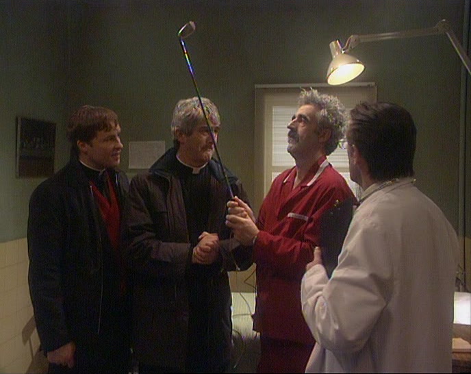 AS YOU CAN SEE, WE STILL HAVEN'T BEEN ABLE TO REMOVE THE GOLF CLUB. 