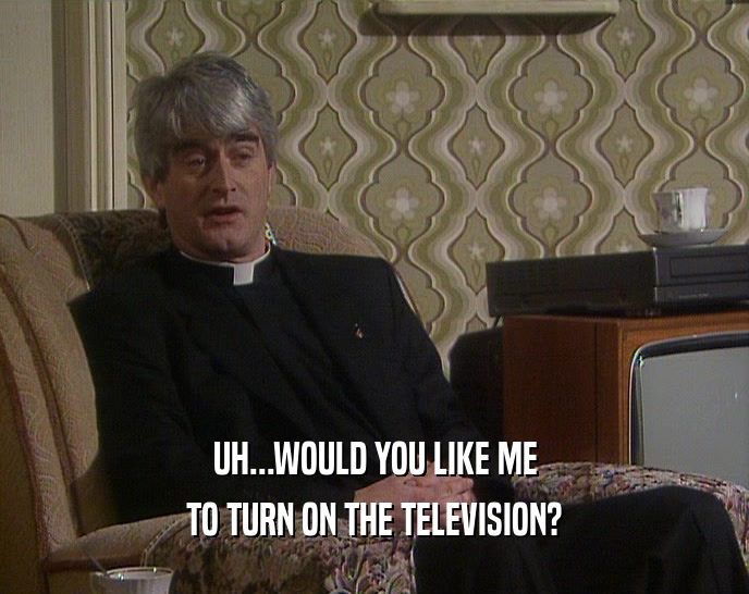 UH...WOULD YOU LIKE ME TO TURN ON THE TELEVISION? 