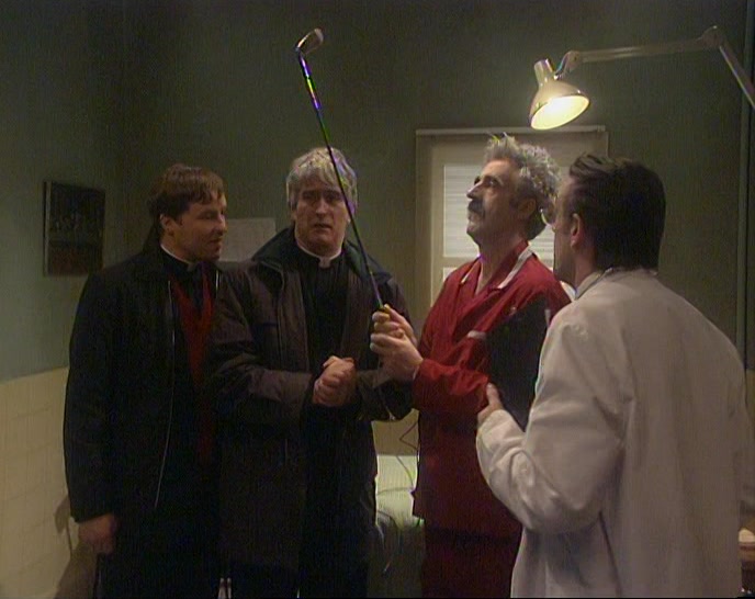 AS YOU CAN SEE, WE STILL HAVEN'T BEEN ABLE TO REMOVE THE GOLF CLUB. 