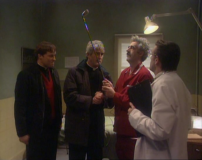 AS YOU CAN SEE, WE STILL HAVEN'T BEEN ABLE TO REMOVE THE GOLF CLUB. 