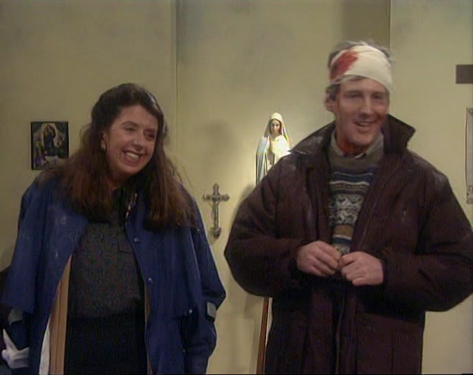 AH, HELLO. WELL, UH... WHAT ARE YOU DOING HERE, FATHER? 