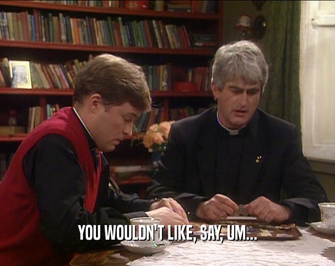 YOU WOULDN'T LIKE, SAY, UM...  