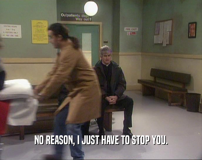 NO REASON, I JUST HAVE TO STOP YOU.  