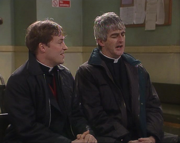 UNDER THE KNIFE, DOUGAL. UNDER THE HAMMER IS AUCTIONEERING. 