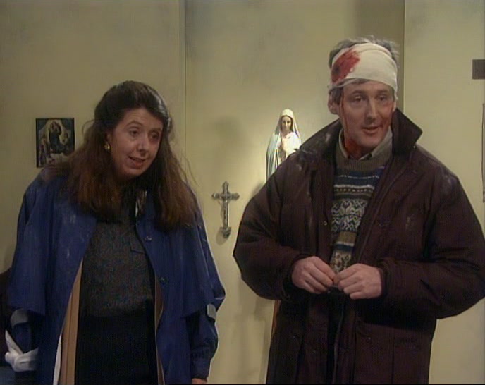 AH, HELLO. WELL, UH... WHAT ARE YOU DOING HERE, FATHER? 