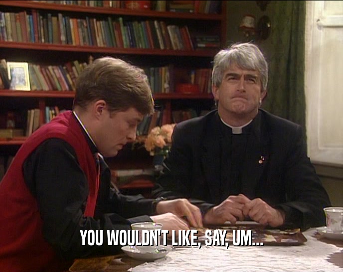 YOU WOULDN'T LIKE, SAY, UM...  