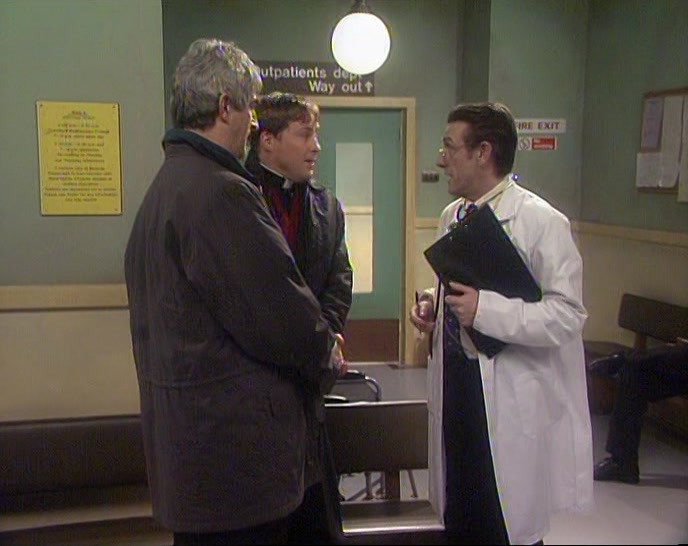 - AH! DOCTOR, HOW'S THE PATIENT? - HANGING IN THERE. MOSTLY SHOCK. 