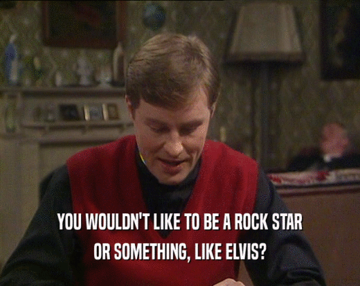 YOU WOULDN'T LIKE TO BE A ROCK STAR OR SOMETHING, LIKE ELVIS? 