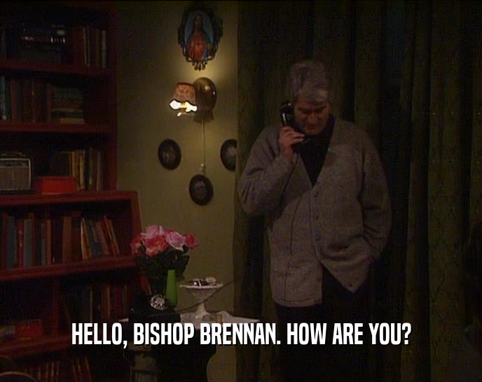 HELLO, BISHOP BRENNAN. HOW ARE YOU?
  