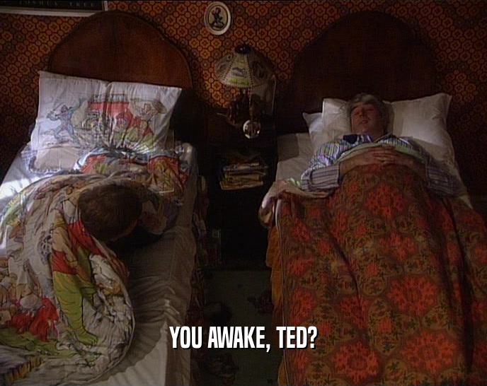YOU AWAKE, TED?
  